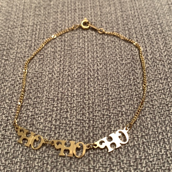 HO HO HO Gold Tone Bracelet Christmas Bracelet - Picture 4 of 4